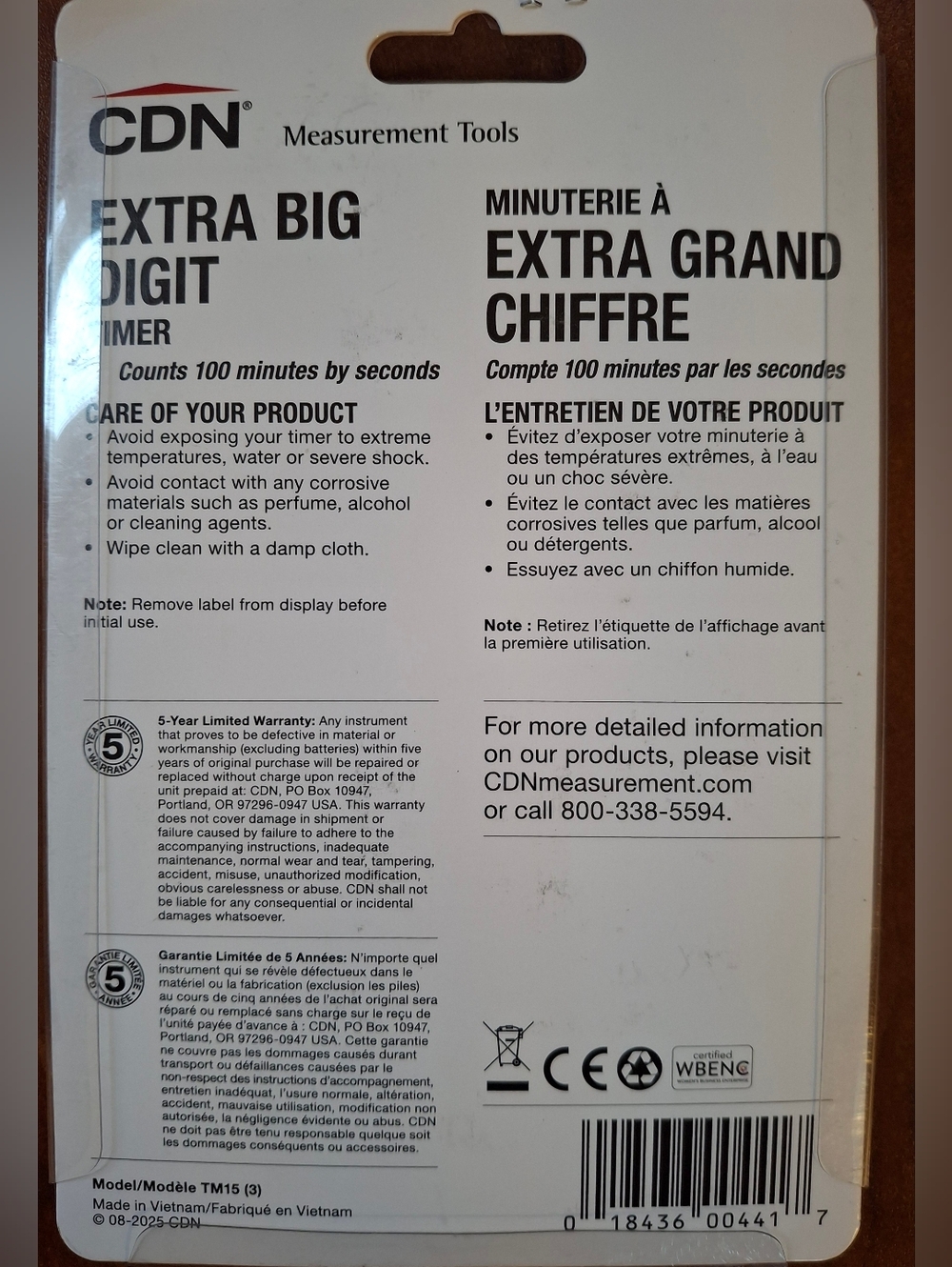CDN Extra Big Digit Digital Timer - TM15 - Picture 4 of 7